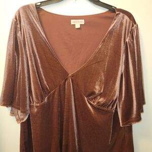 Knox Rose Brown/pink Velvet Top